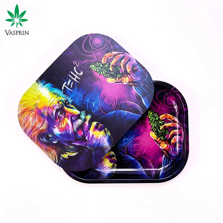 Metal Trays Tobacco Accessories Custom Rolling Tray with Lids Tin Rolling Trays with Cover