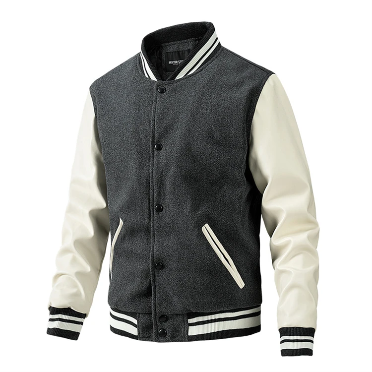 Baseball Leather Street Coats Custom Embroidered Letter Windbreaker American Hip Hop Loose Coat Mens Casual Pullover Jackets