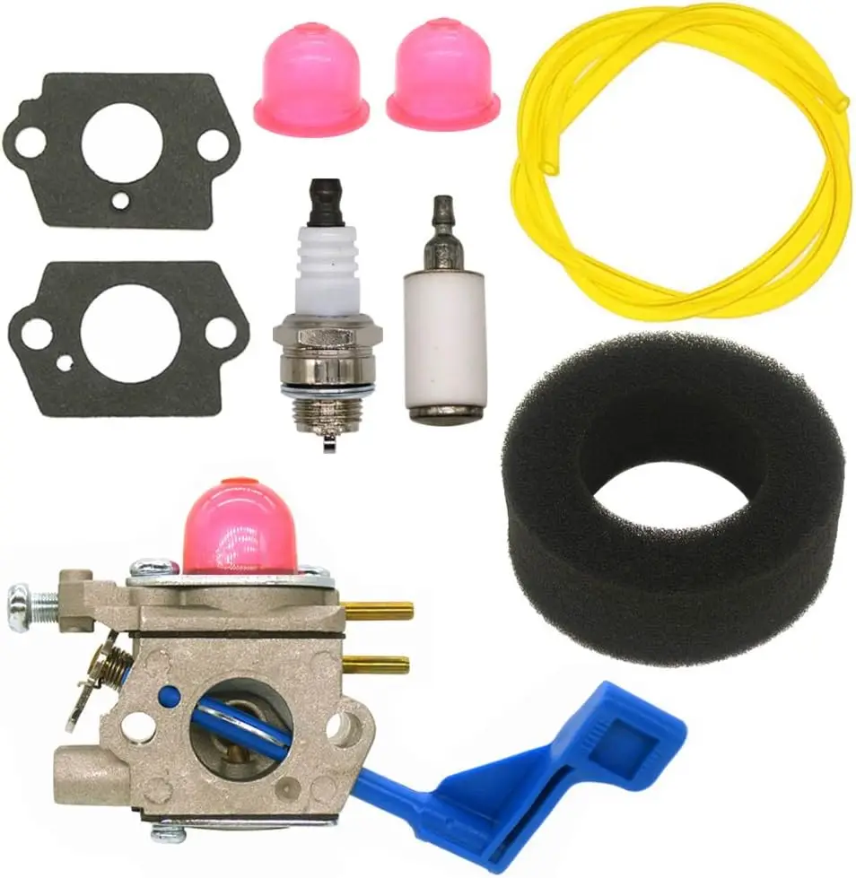 Carburetor with Fuel Line/Filter Spark Plug for Poulan Weed Eater GHT180 GHT180LE GHT220 GHT220LE Hedge Trimmer Zama C1U-W13A