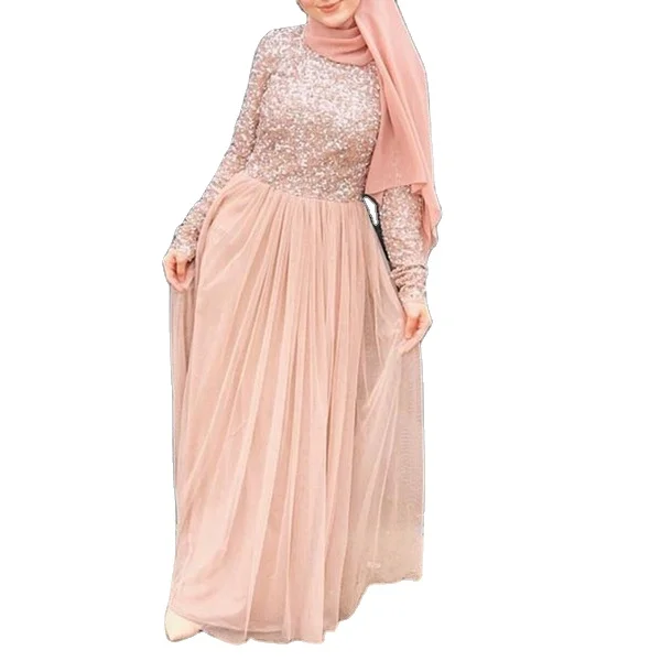 Five color dresses in eight sizes pure colors muslim long women dress