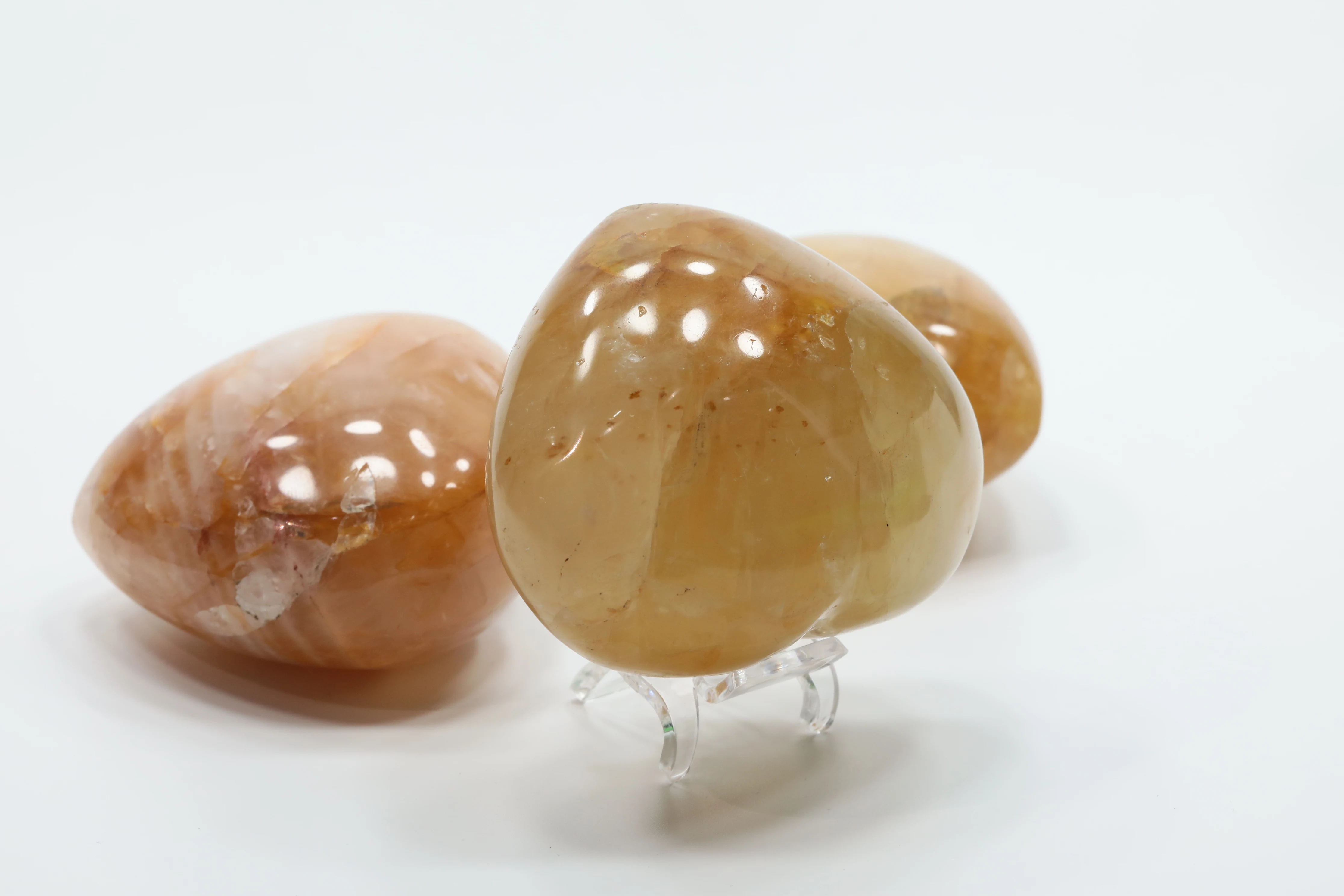 Оптовая торговля желтые hematoid в форме сердца камень Золотая целитель с украшением виде