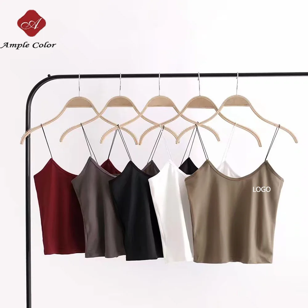 Best Design Sleeveless Tank Top Cropped Solid Color Cami Bra Tops Sexy Spaghetti Strap Tank Top Women
