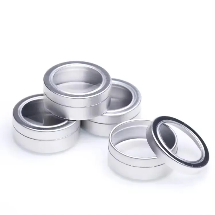 10g metal aluminum round cosmetic skylight cream candle screw top powder tin jar with lid