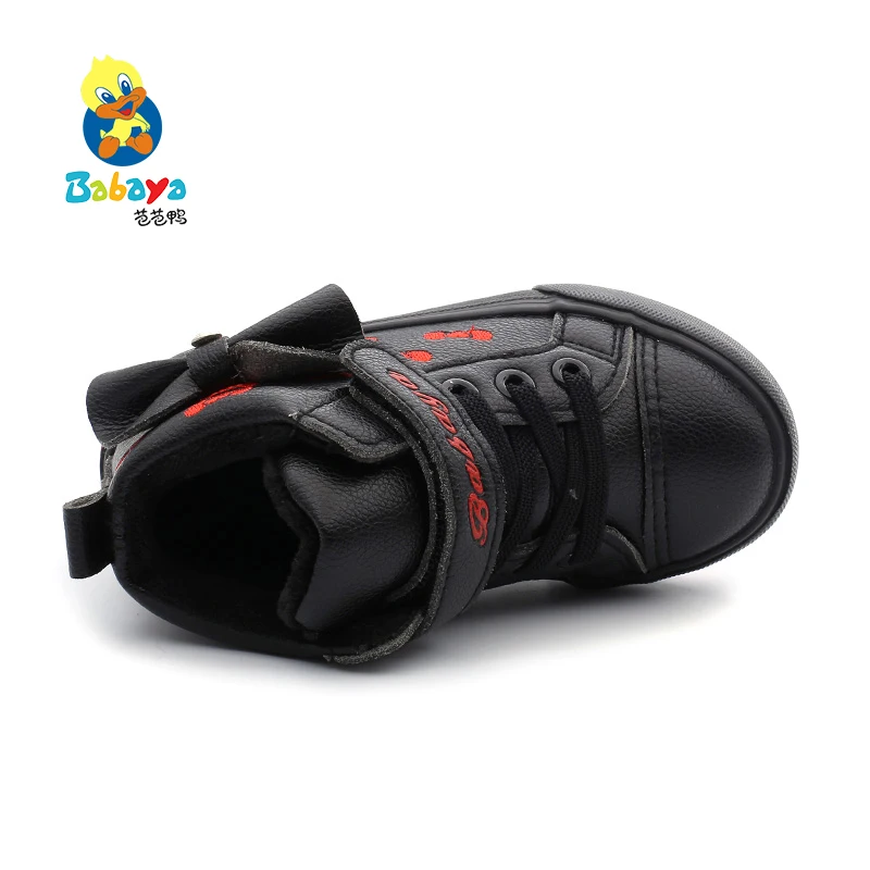 
8227 HUANQIU bowknot Cool Girls Lightweight Soft Sole Shoe Comfortable Leisure Sports Shoes Sneakers Kids 