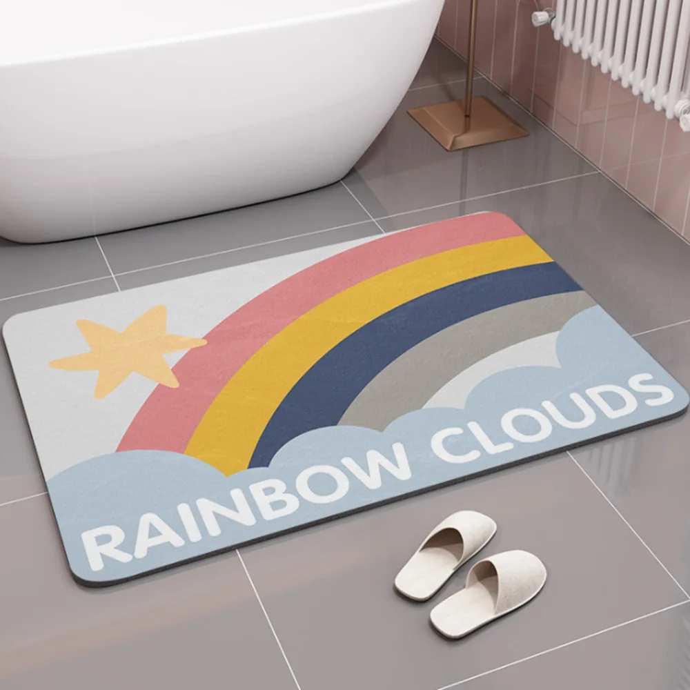 Custom printing thin diatomite quick dry diatomaceous earthbath mat