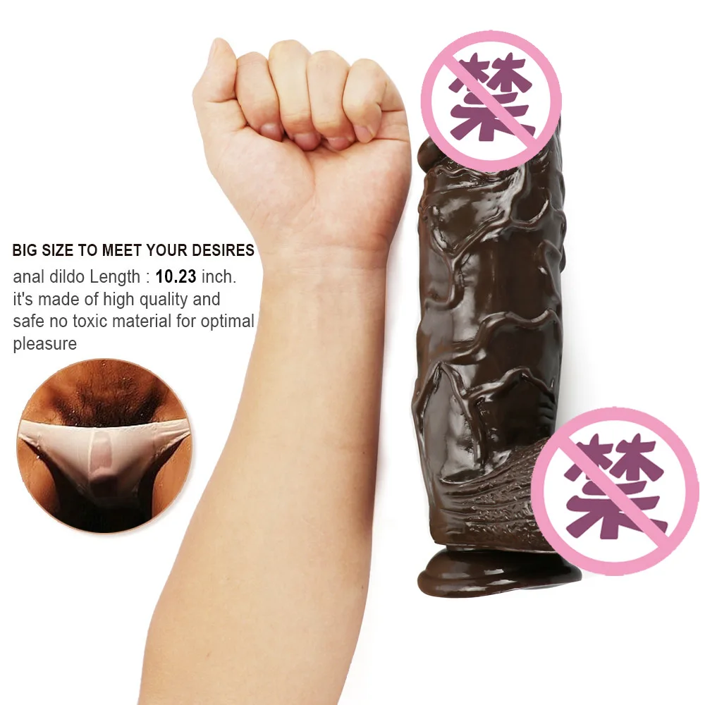 Artificial Big Silicone Rubber Penis Crystal Jelly Huge Dildo Toys For Woman Pink Transparent Colorful