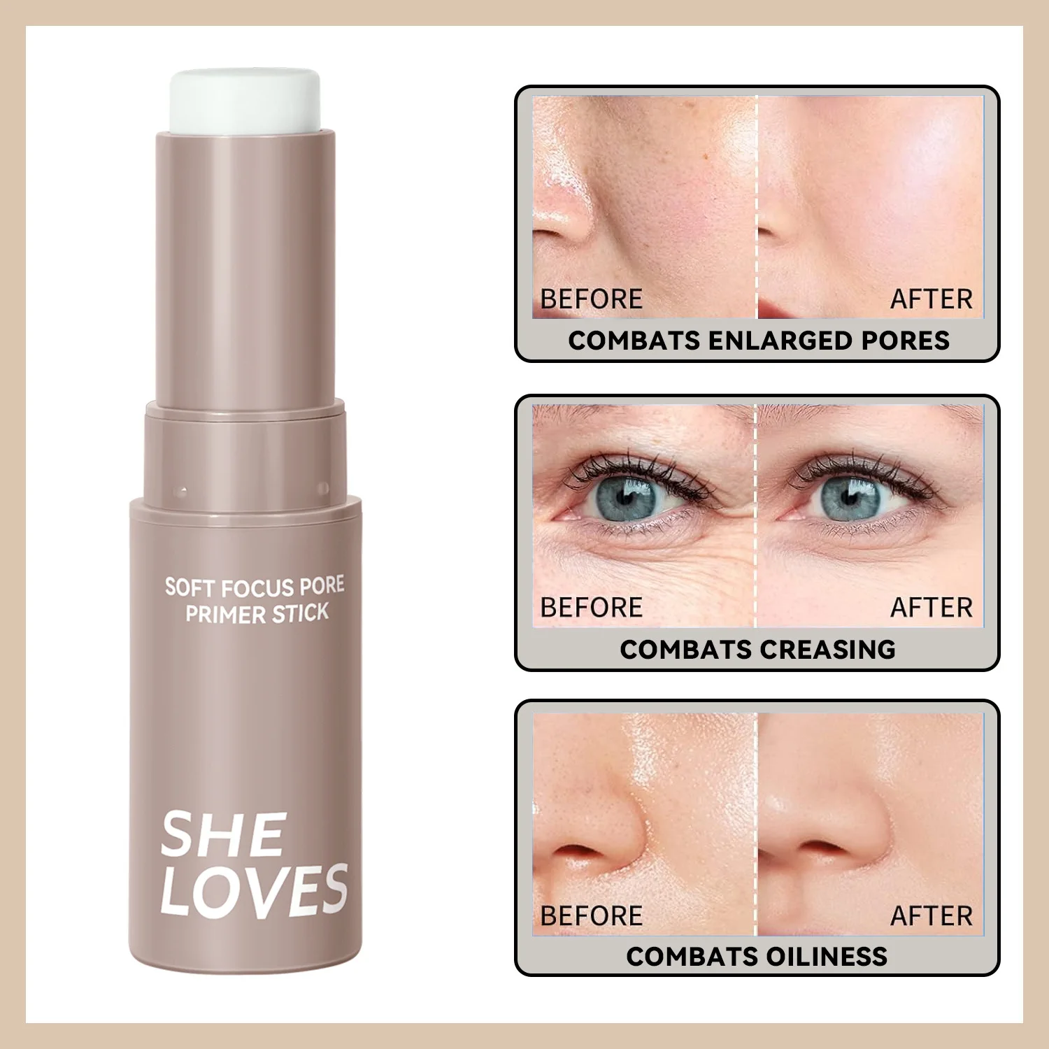 Professional Soft Focus Pore Primer Stick Cosmetics Oil Control Pore Invisible Base Stick Women Face Waterproof Makeup Primer