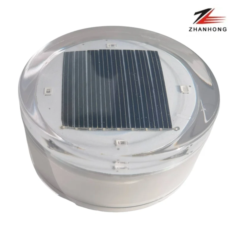 Flashing solar LED road stud light UV-resistant PC plastic oval green garden cat eye marker