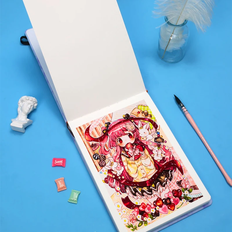 Hot Pressed 300 GSM Watercolor Journal Portable Hand Book L Size 24*16cm Leyton LD4099 Art Supplies Watercolor Book