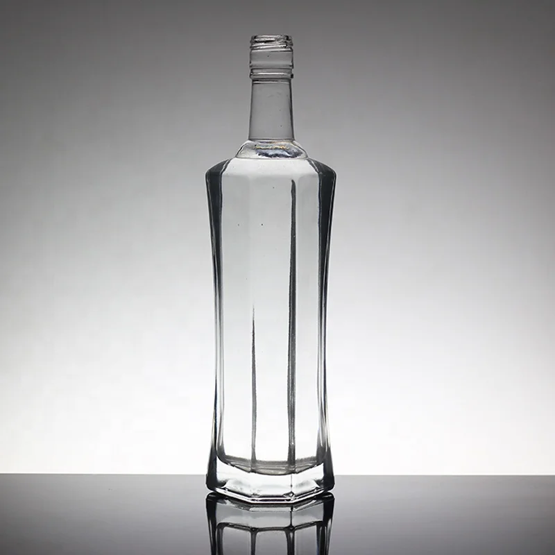 Wholesale  500ml 700ml 750ml Spirits Glass Tequila Bottle Vodka Brandy Whisky Rum Gin Liquor Custom Glass Bottle With Closures