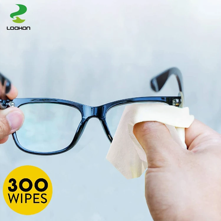 Lookon Factory One-off Oem Disposable Anti Fog Optical Glasses Cleaning Lens Wet Wiping Paper Tissue