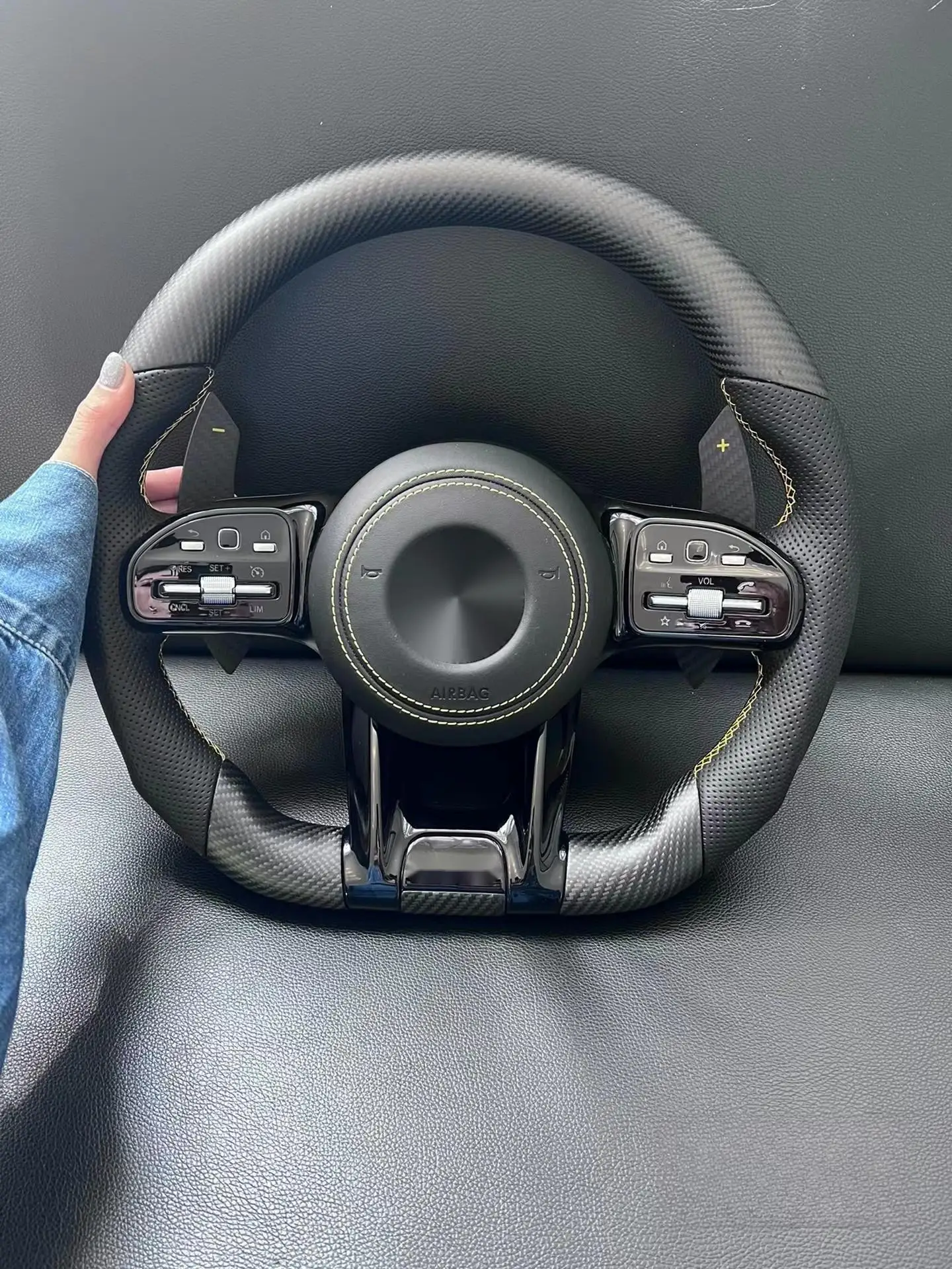 Для кованого рулевого колеса из углеродного волокна для Mercedes Benz рулевое колесо AMG W205 W213 GLE GLSW219