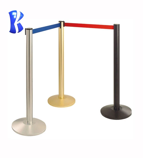 Good quality  Crowd control queue management stanchions stainless steel retractable belt barrier