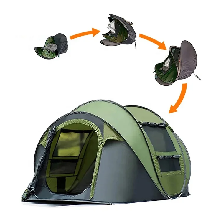 5-6 Person Portable Waterproof Folding Tent Factory Wholesale Automatic Camping Tent Outdoor Double-layer Tent Ship account