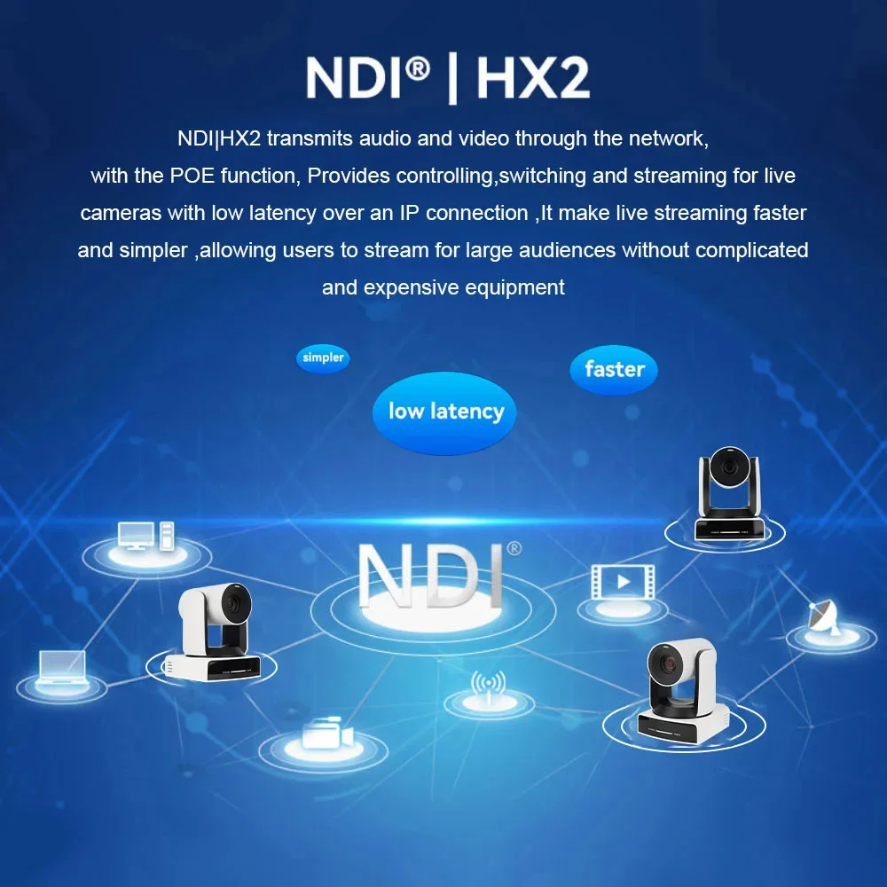 wholesale NDI 4K60P 8MP Ultra HD 30X optical zoom AI auto tracking HDMI PTZ Camera for Radio TV football events concert  Church