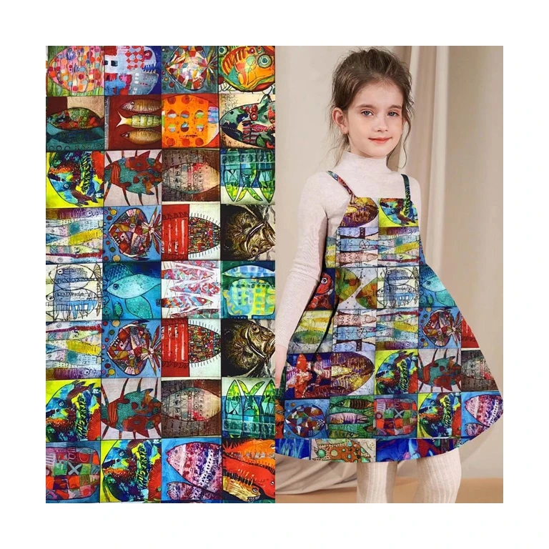 Cotton prints fabric Kids Baby Cloth Dresses Skirt Tissue Liberty yarn dyed woven embroidery 100% cotton fabric