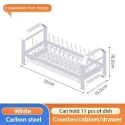 Home and Kitchen Countertop Metal Plate Bowl Holders Non-Slip Cabinet Drawer Dish Drying Drainer Rack Organizer
