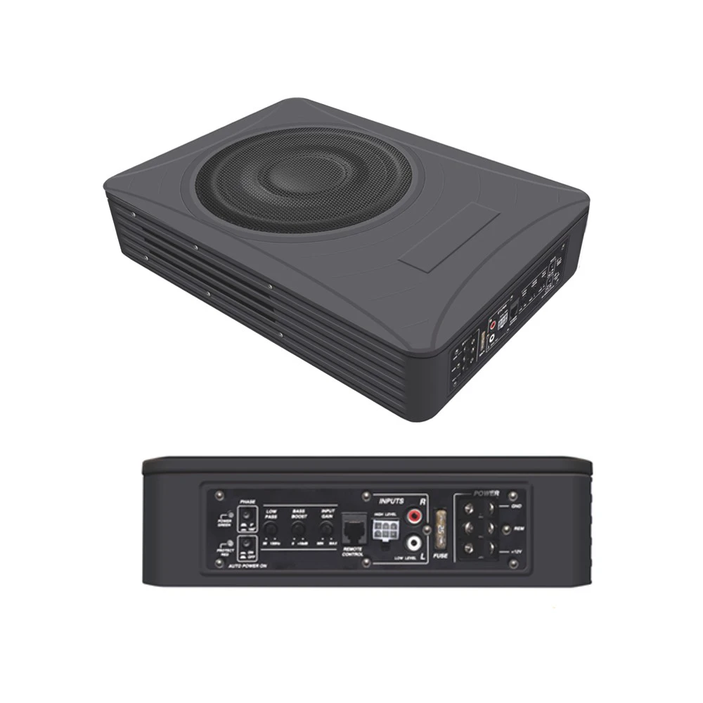 New design high power car subwoofer and super car subwoofer,8 inch slim active under seat car subwoofer