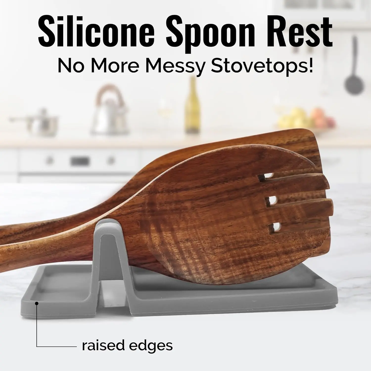 Kitchen Silicone Utensil Rest BPA Free Durable Heat-Resistant Spoon Rest for Stove Top Spoon Rest for Kitchen Utensils Holder