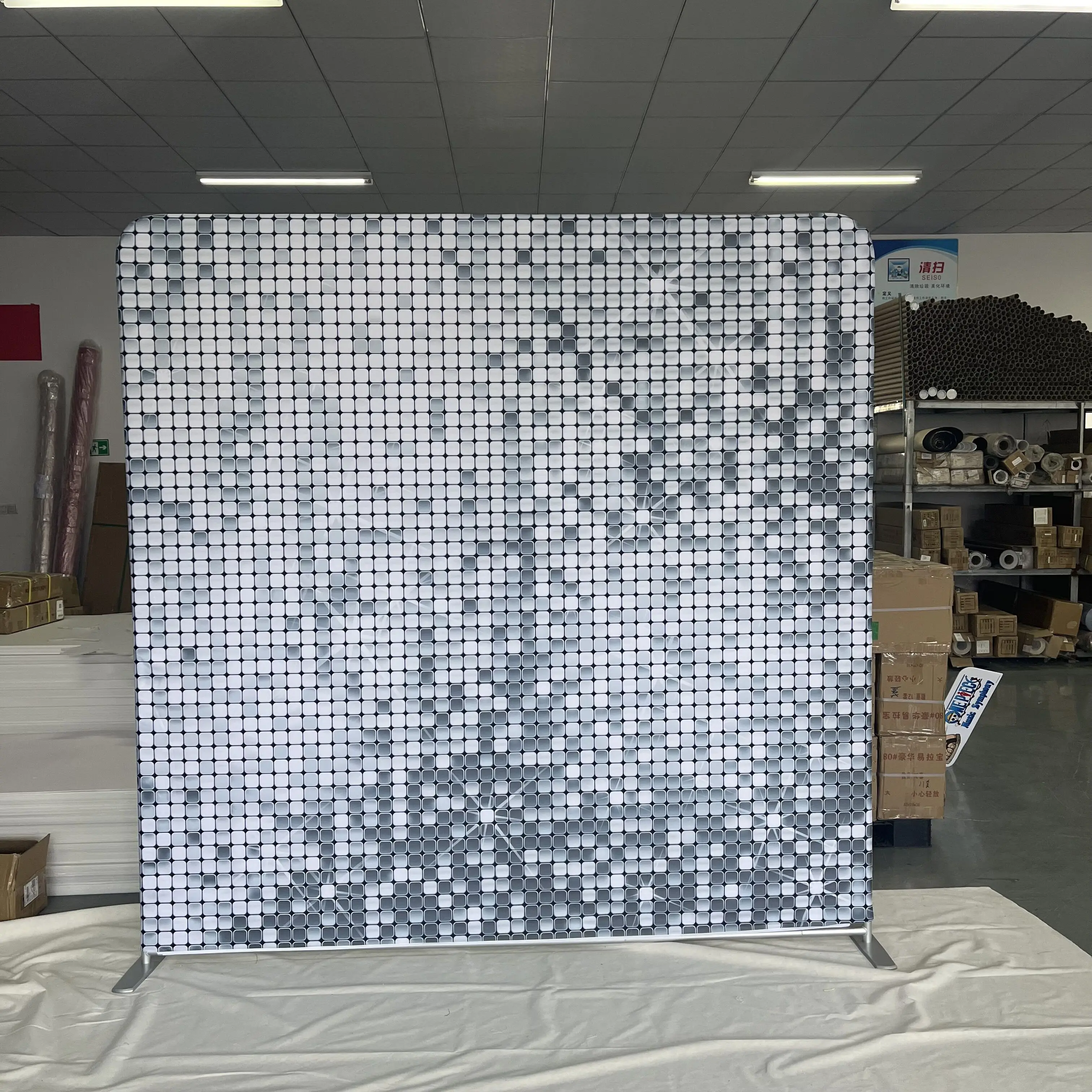 New Design Pillow Case Backdrop Double Sided Printing Banner Stand Tension Fabric Photo Display Stands for Photo Booth