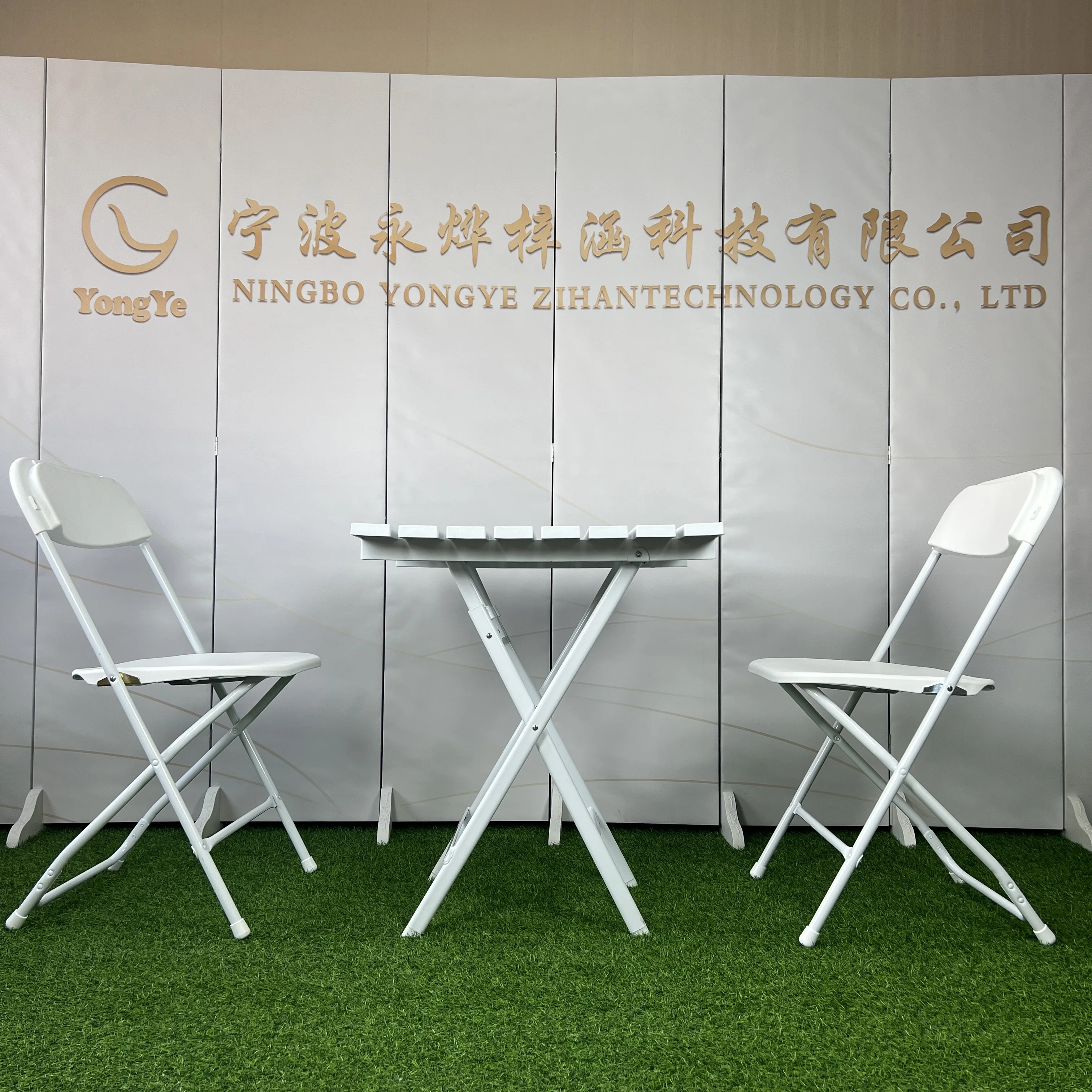 Hotel Outdoor Plastic Foldable Wedding Party Banquet Chairs Stackable Folding Tables and Chairs for Events Birthday Party