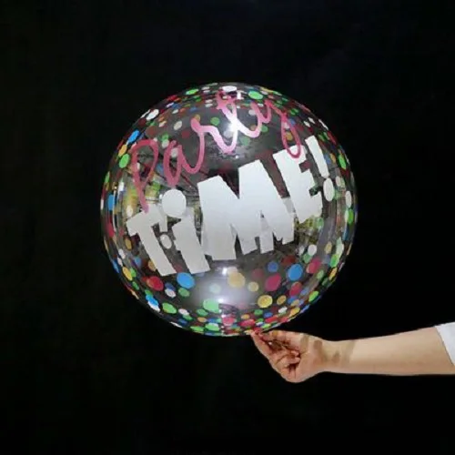 Transparent Happy Birthday Bobo Ball Fashion Round Bobo Balloon Indoor and Outdoor Birthday Party Decoration