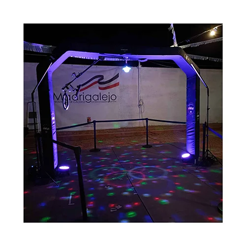 European warehouse Overhead Photo Booth Verified Supplier Enclosure Backdrop Stand Sky 360 With Led Edge Bar Light Roller
