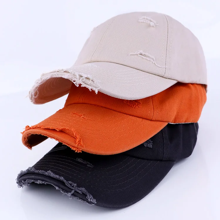 Custom Color And LOGO 6 Panel Dad Hat New Design Distressed Baseball Cap Manufacturer