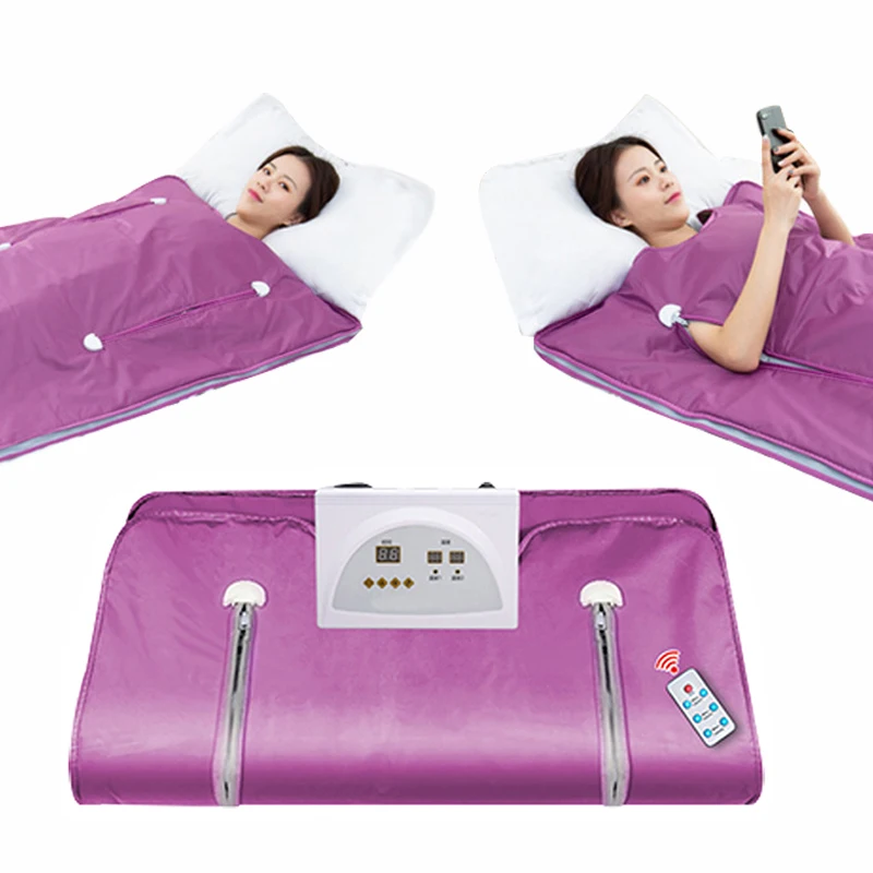 2024 Portable Purple Waterproof Body Heating Far Infrared Sauna Blanket for Wrap Weight Loss and Detox