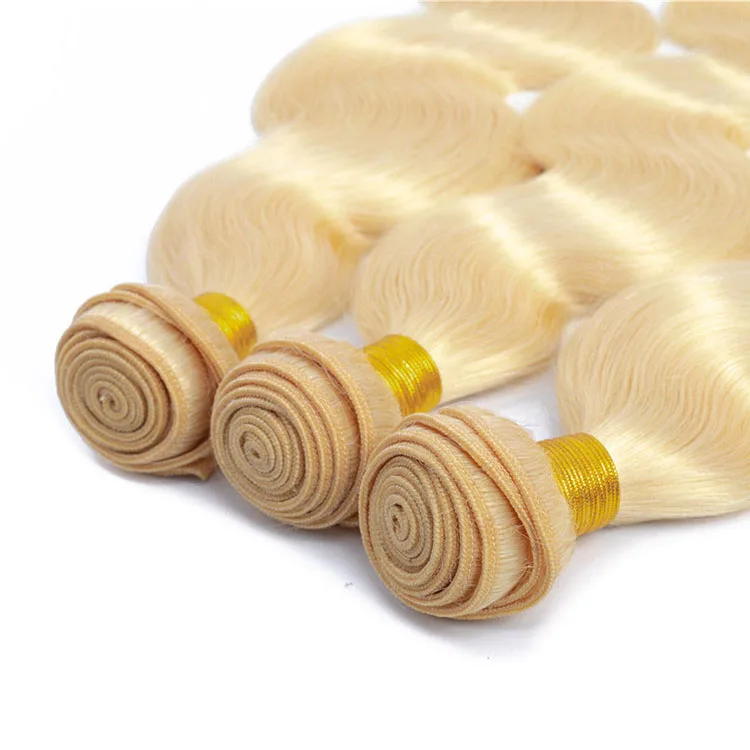 High Quality Body Wave 613# Blonde Hair Extensions,good texture different color hair weaves,Cheap virgin remy hair color 613