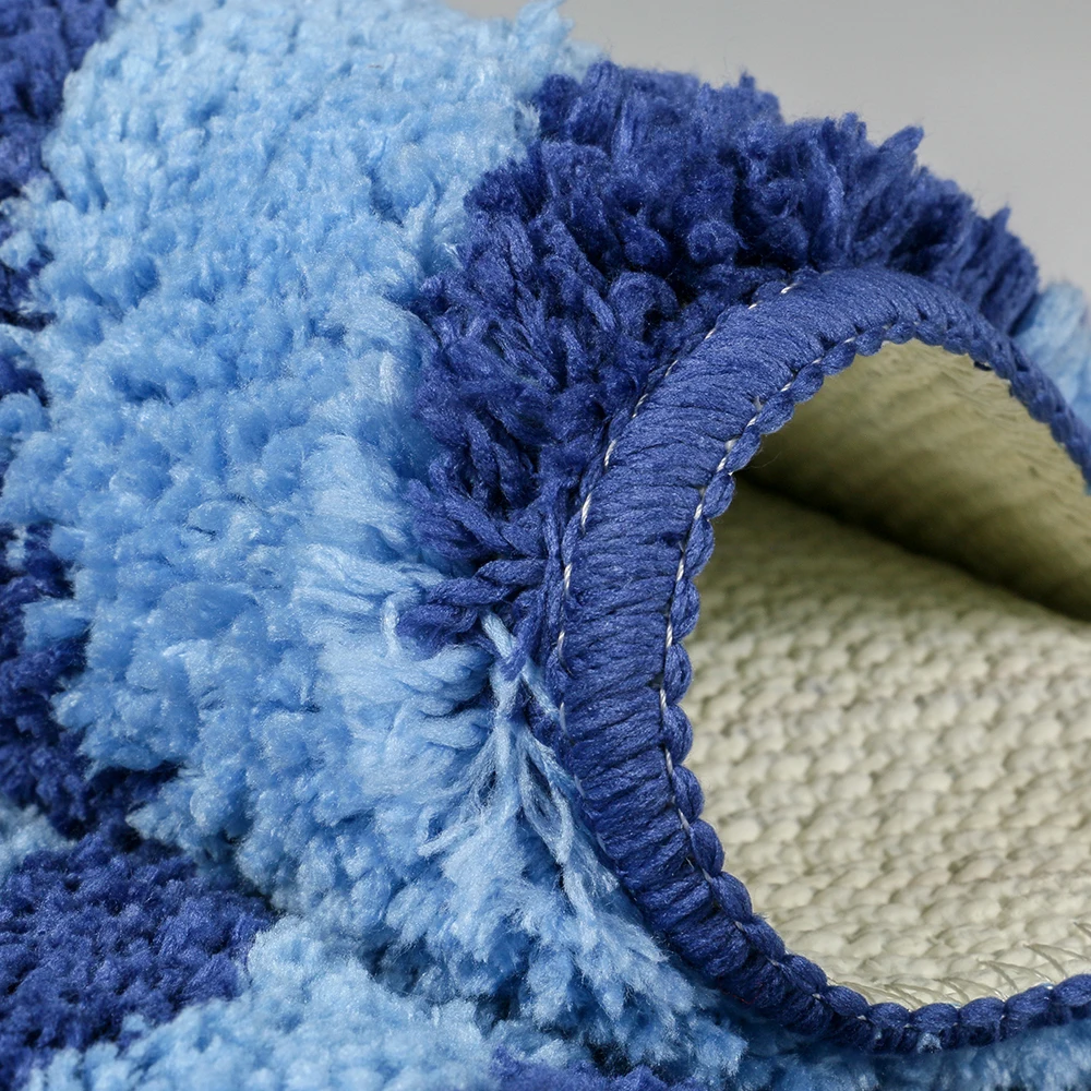 Striped Small Machine Jacquard Rugs Non-slip Absorbent Floor Mat Microfiber Backing Latex tufted bath mat