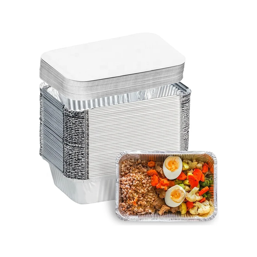 Middle East hot selling disposable fast food takeaway aluminum foil container OEM custom tin foil box air fryer foil trays