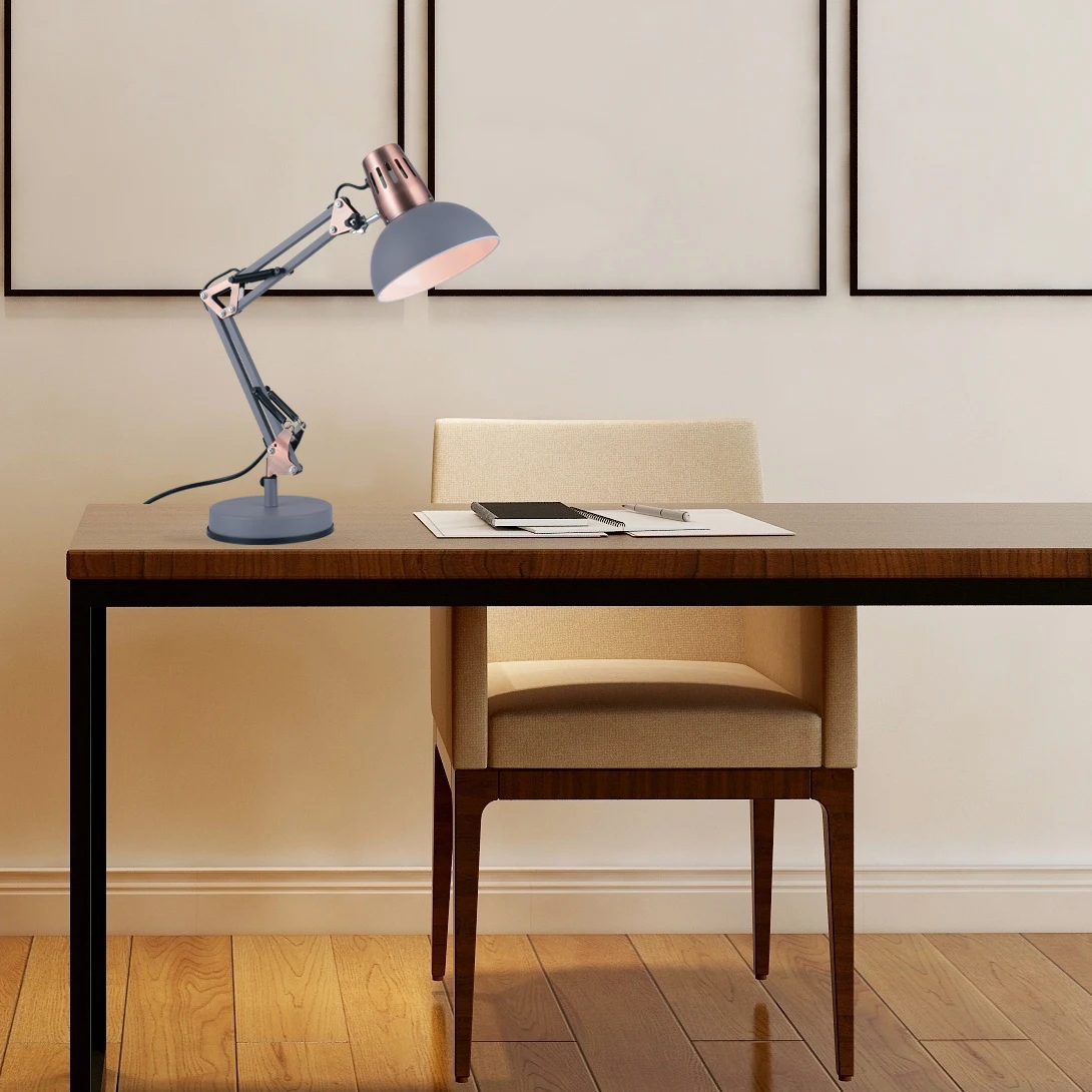 
How Bright Modern Office Table Reading Light Vintage Adjustable Metal Swing Arm Black Light Bedroom Desk Lamp 