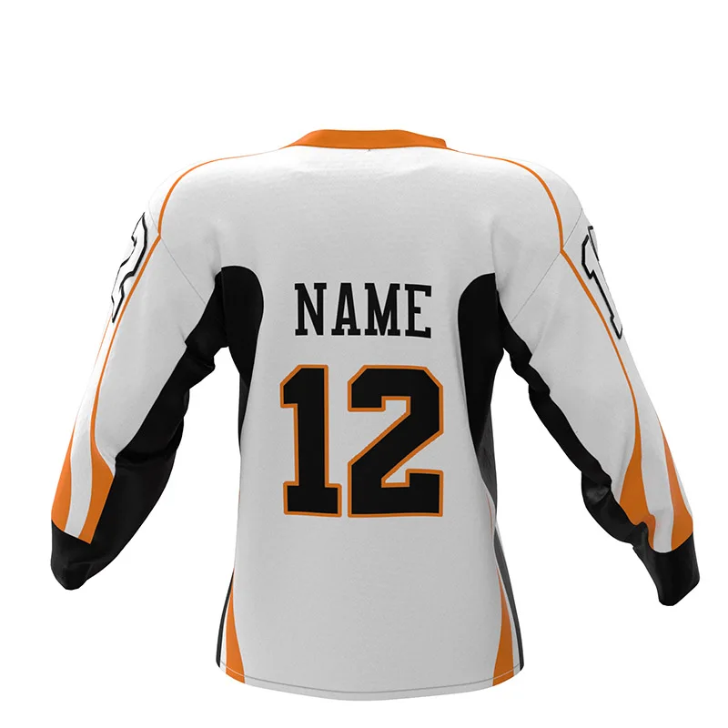 2021 orange ice hockey uniform jersy custom designed for youth and adults