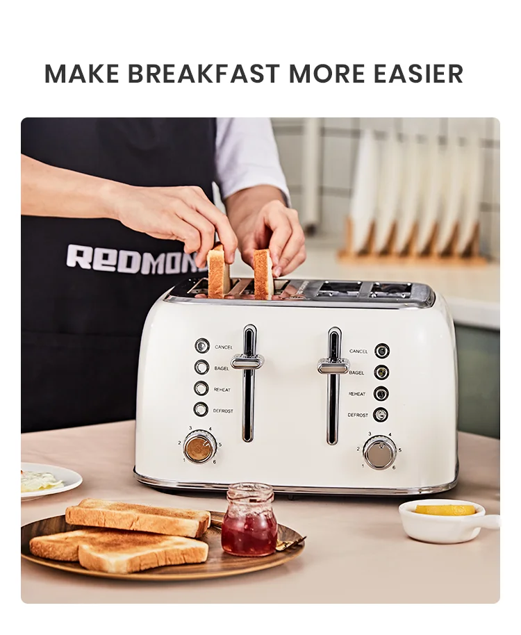 Redmond Multi Function 3 In 1 Breakfast Toasters 4 Slices Electric Bread Sandwich Toaster