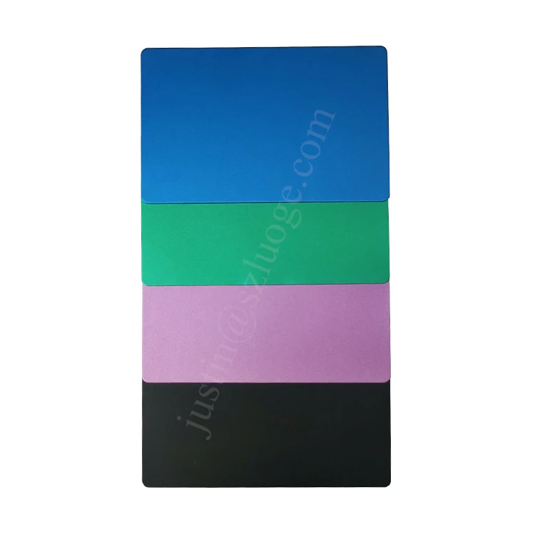 Custom Anodized Green Laser Engraved Business Aluminium Sandblasting Cards Personalized Blank Metal Gift Cards Metal Crafts