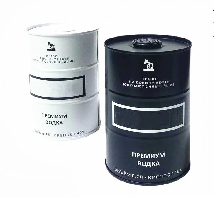 custom design metal tin box packaging Vodka alcohol Liquor tin High Quality round shape Tin Can