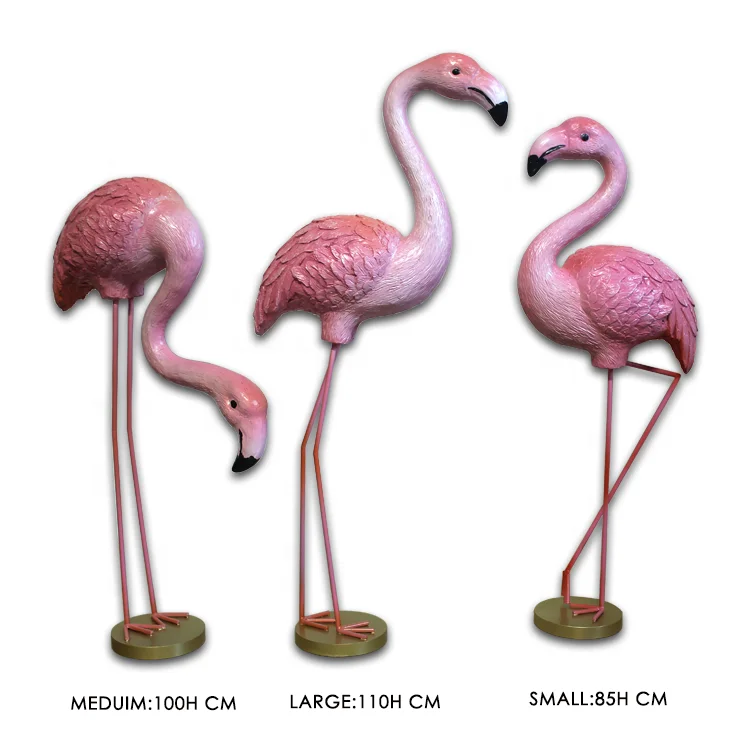 Modern resin craft decorative fiberglass flamingo statue animal sculpture
