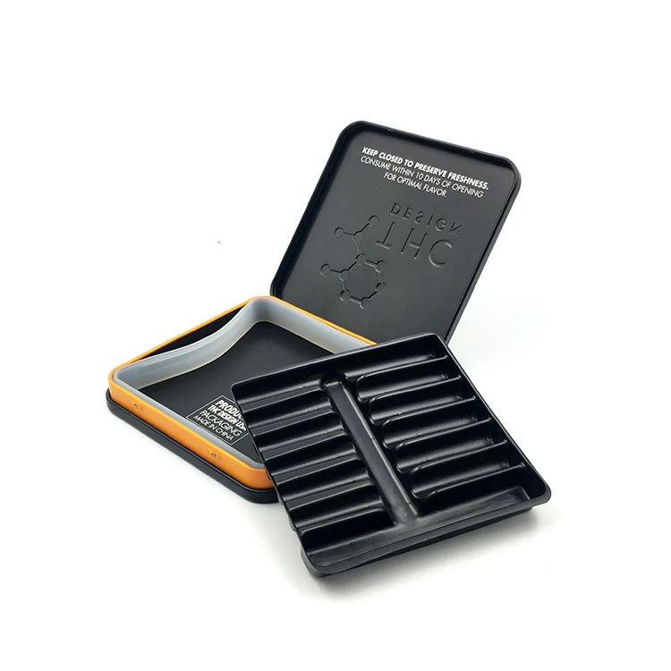 Custom Printed Cigar Case Child Resistance Weed Can Rectangle Metal Tin Cigarette Box Form China