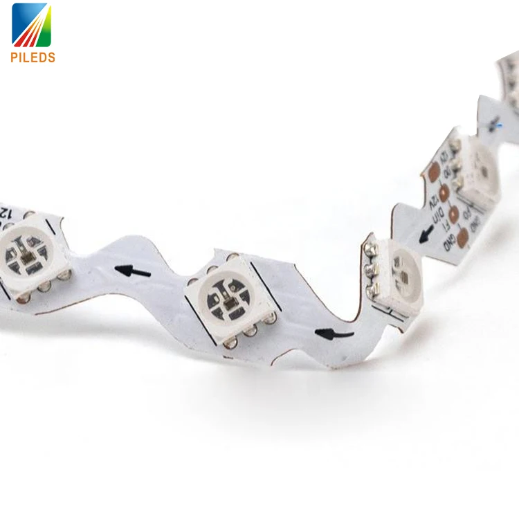 WS2815 S shaped zigzag BENDABLE 5V 12V addressable RGBW RGB GS8208 RT1809 SK6813 LED strip