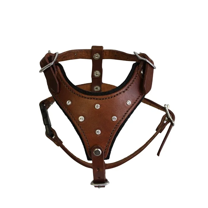 High quality Custom-make walking martingale leather  pet harness