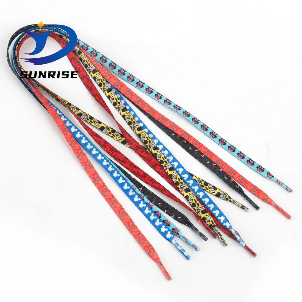 Wholesale Personalized Shoe Laces Flat Custom Logo Printed Shoe Laces