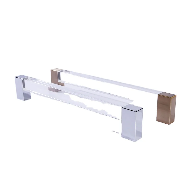 Hoone Transparent Long Furniture Hardware Acrylic Handle Bedroom Wardrobe Drawer Kitchen Cabinet Pulls Handles