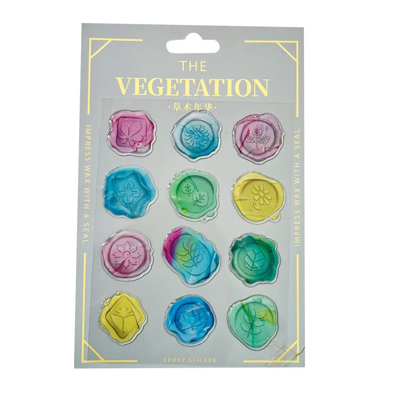 wholesale European Retro Customized OPP Bag Packaging Round Wax Invitation Seal Wax Sticker Suitable For Office Crowd