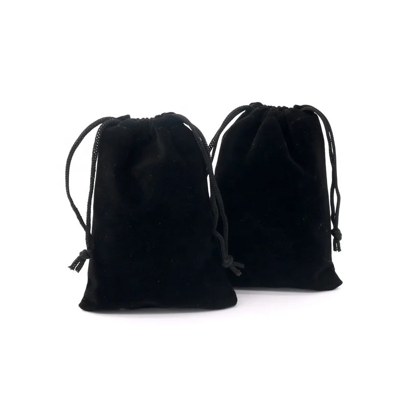 Linna 10*15cm Black Velvet Pouches Hair Dryer Hotel Drawstrings Bags Cosmetic for Jewelry