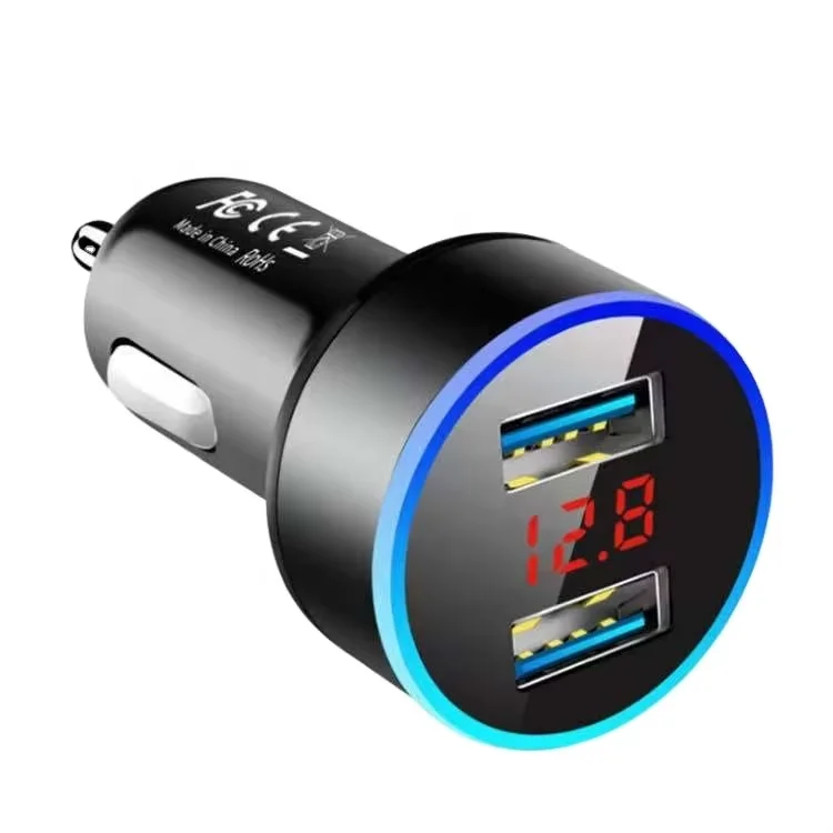 QC 3.0 5V3A Dual port USB Quick Car charger with LED Digital Display