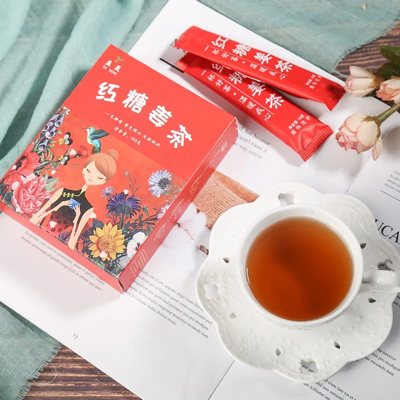 Wholesale Healthy Brown Sugar Ginger Tea Instant Granules Small Package Natural Sugar Herbal Tea