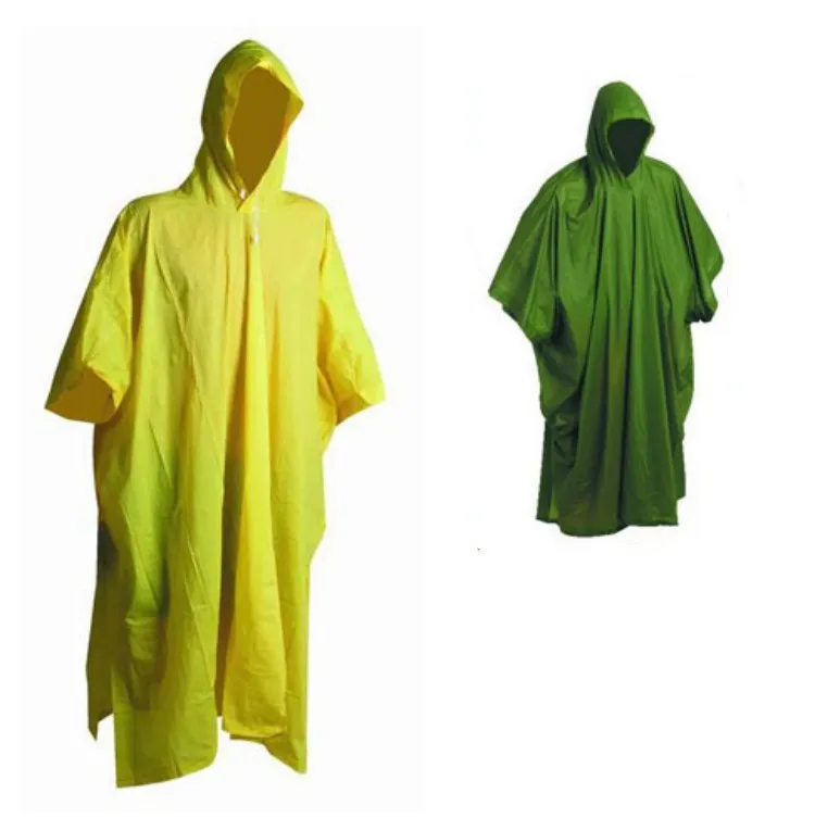 Factory Customized Cheap Price 100% PVC Vinyl Waterproof Jacket Lightweight Emergency Plastic Raincoat Reusable Rain Poncho