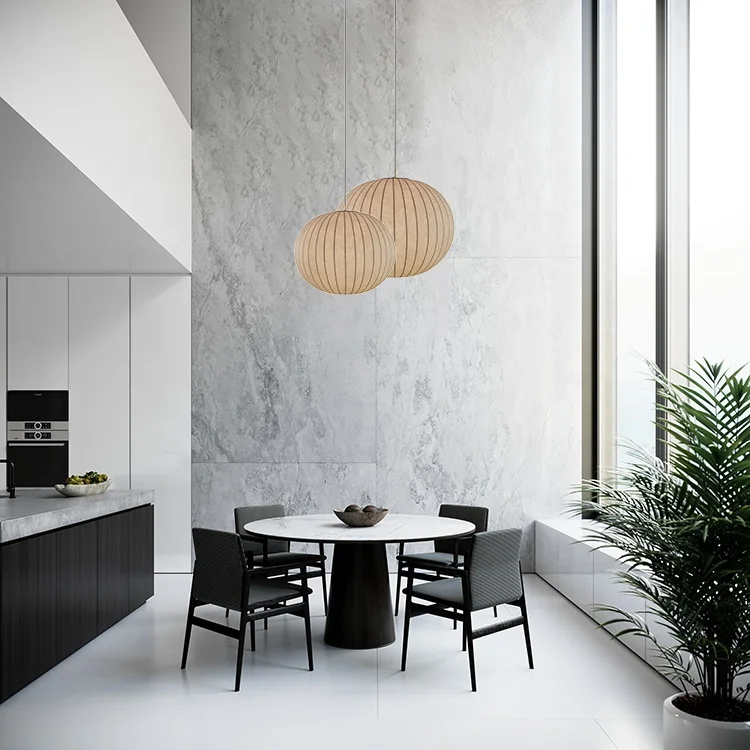 Modern hotel cafe bar cocoon silk chandelier ball chandelier