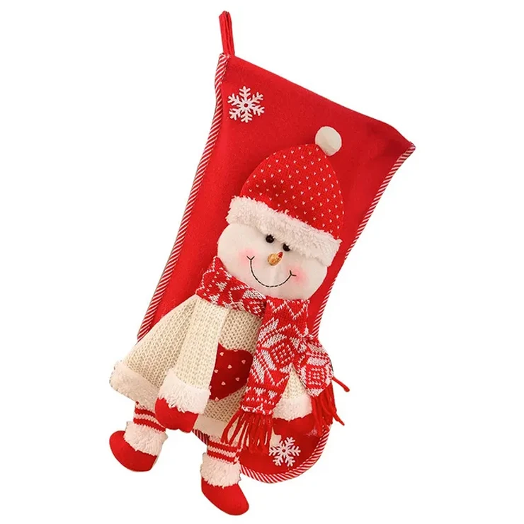 Christmas knitted three-dimensional old man snowman gift bag Christmas tree decoration candy bag